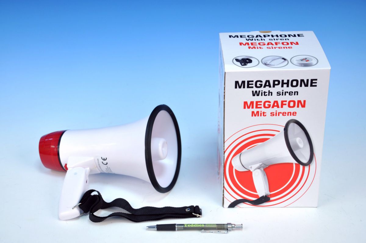 Megafon se sirénou 22 cm na baterie